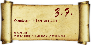 Zombor Florentin névjegykártya